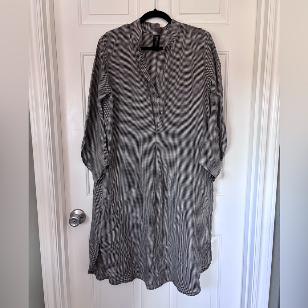 Zero + Maria Cornejo Gingham Tunic Midi Dress